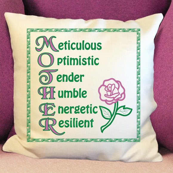 Mother's Day Gift Pillow Cover- Embroidered & Personalized Throw Pillow Cover. - Picture 6 of 13